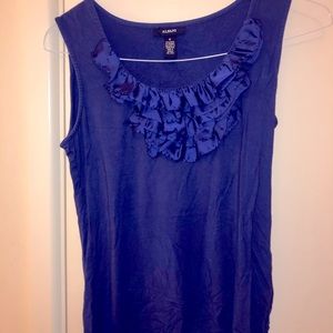 Navy Blue ruffle tank top